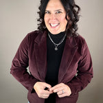 Patty Deep Plum Blazer Outerwear- Blazers VELVET HEART