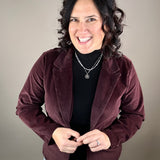 Patty Deep Plum Blazer Outerwear- Blazers VELVET HEART
