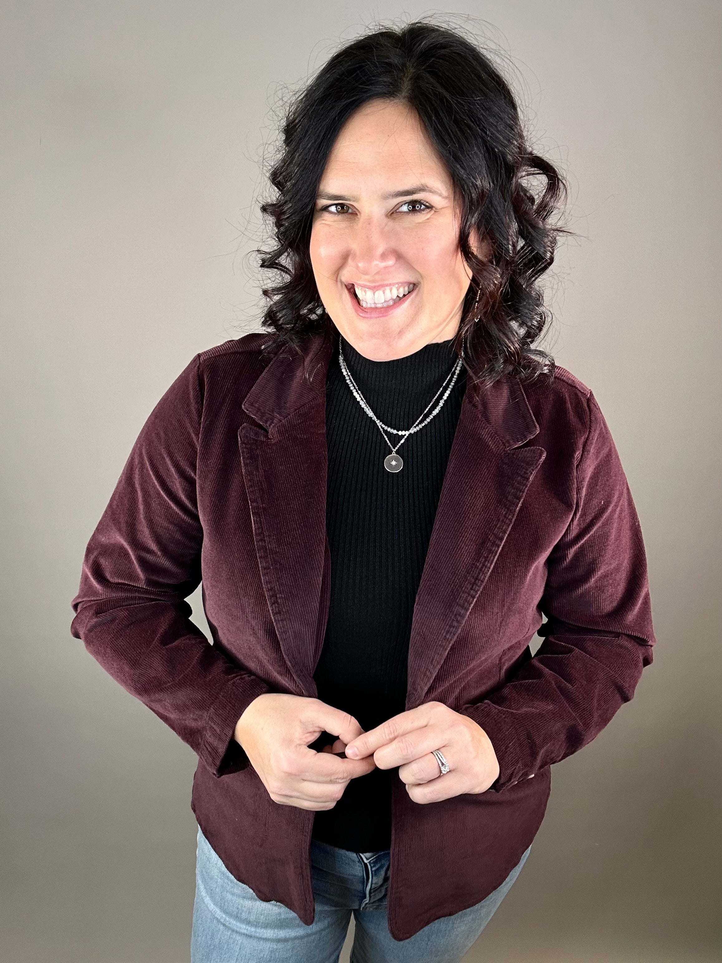 Patty Deep Plum Blazer Outerwear- Blazers VELVET HEART