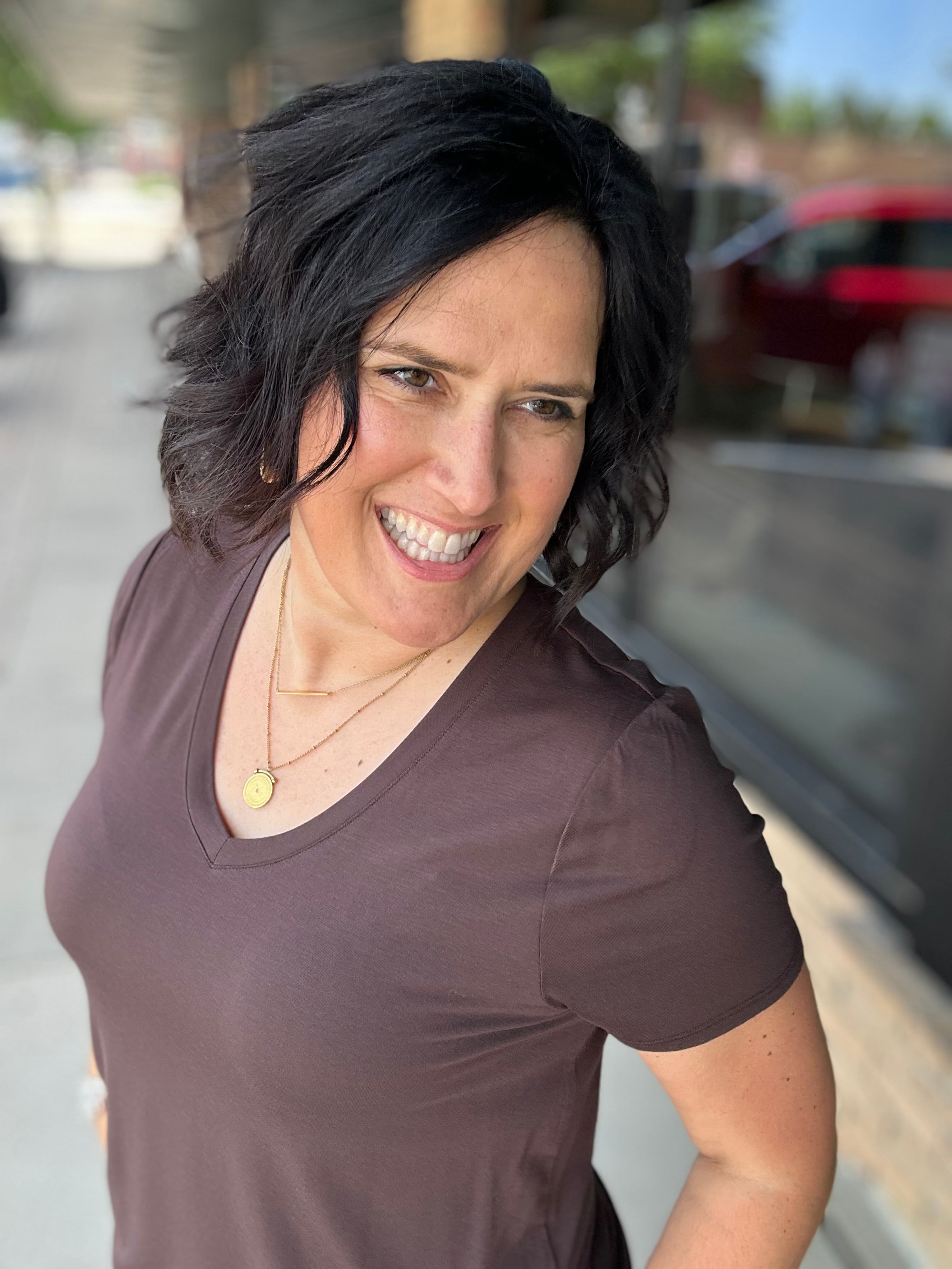 Coffee Bean Tatiana Tee Top - Tee THREAD & SUPPLY