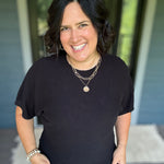 Black Crew Neck Dolman Sweater Top Top - Sweater STACCATO