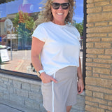 Mushroom White Rib Carlton Skort