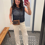 Navy Chunky Open Stitch Sweater Vest Top - Sweater DOE & RAE