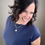 Navy Cloudy Knit Top Top - Tee TRES BIEN