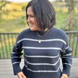 Casey Navy Stripe Sweater