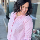 Cotton Candy Pink Striped Button Down Shirt