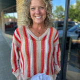 Multi Knit Striped Sweater Top - Sweater COZY CO.