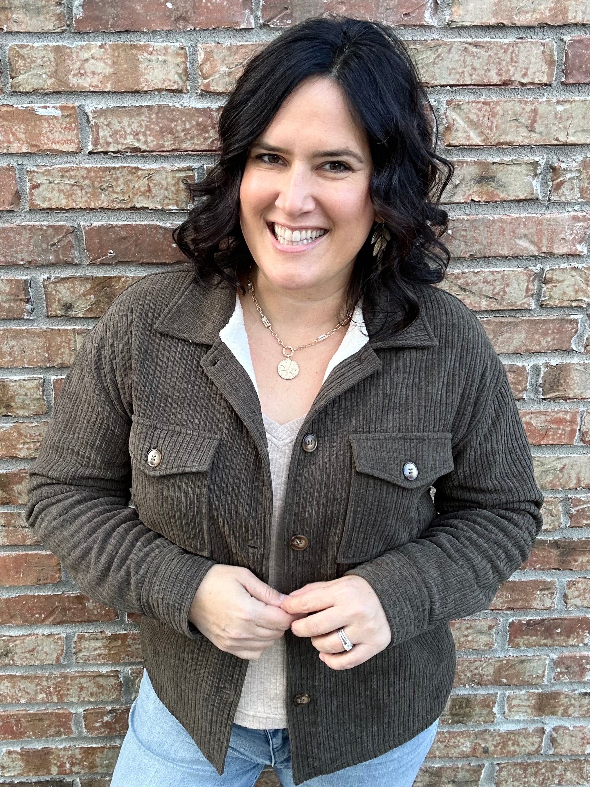 Olive Lined Shirt Jacket Outerwear- Jackets STACCATO