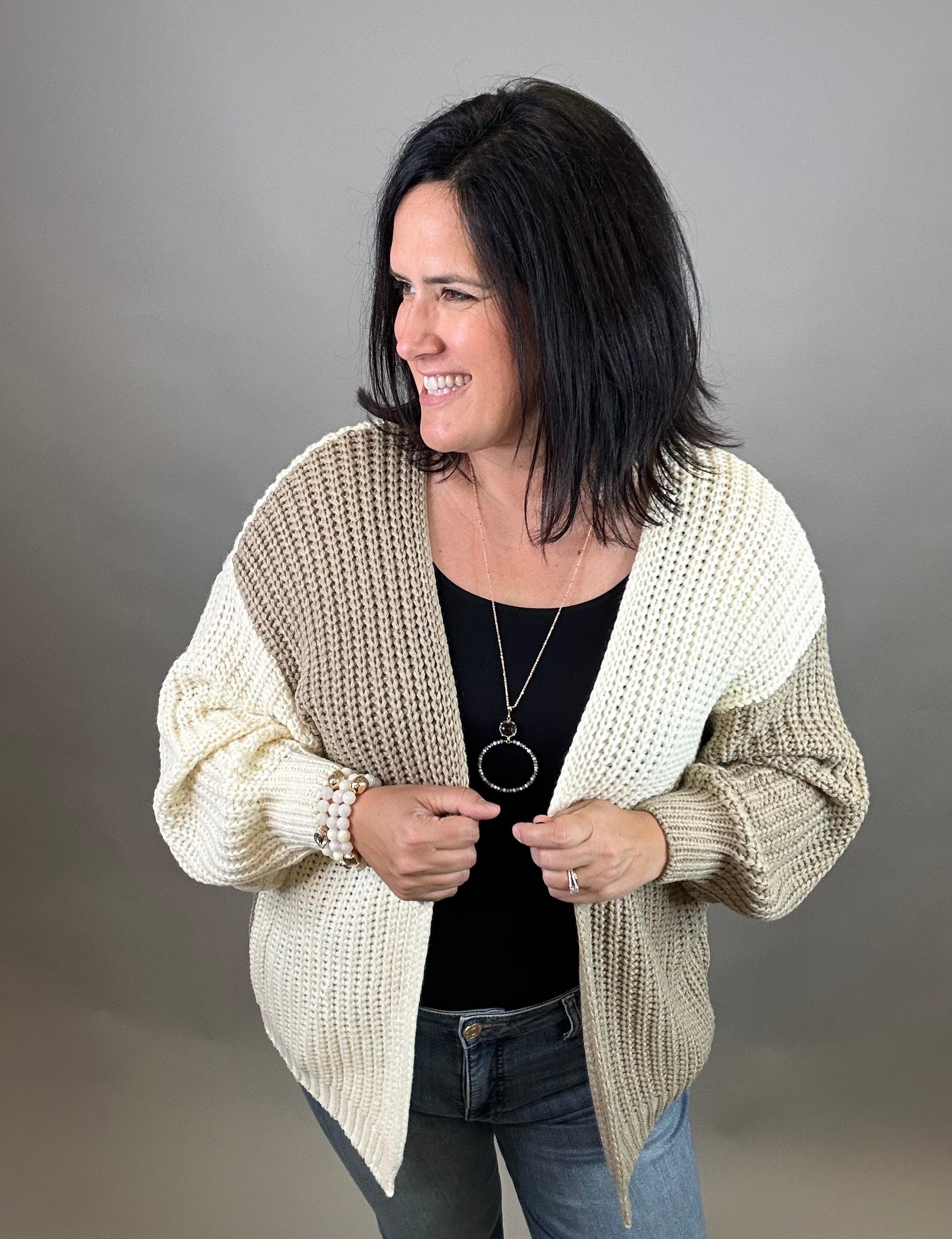 Color Block Open Cardigan Tops- Cardigans EE:SOME