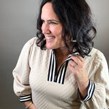 Cozy Quilt Quarter Zip Top