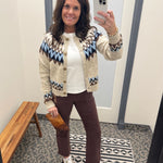 Brown Ankle Flare Patch Pocket Jeans Bottom- Pants RISEN