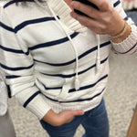 Ivory Navy Rylee Hoodie Top - Sweater THREAD & SUPPLY