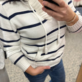 Ivory Navy Rylee Hoodie Top - Sweater THREAD & SUPPLY