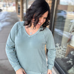 Light Teal Blue Ruby Sweatshirt Top- Sweatshirt THREAD & SUPPLY