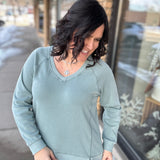 Light Teal Blue Ruby Sweatshirt Top- Sweatshirt THREAD & SUPPLY