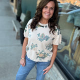 Beige Mutli Short Sleeve Sweater Top - Sweater FATE by LFD