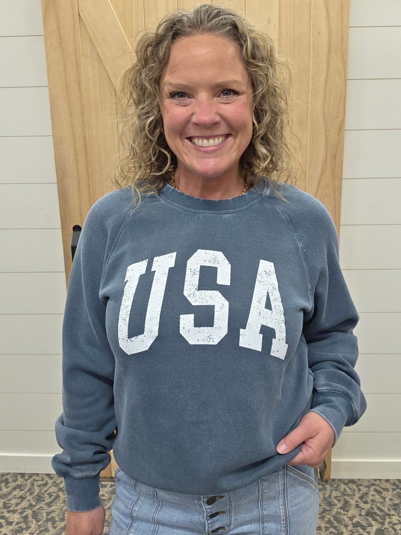 Navy Jordan USA Sweatshirt Top - Sweatshirt THREAD & SUPPLY
