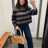 Navy/Olive Striped Sweater