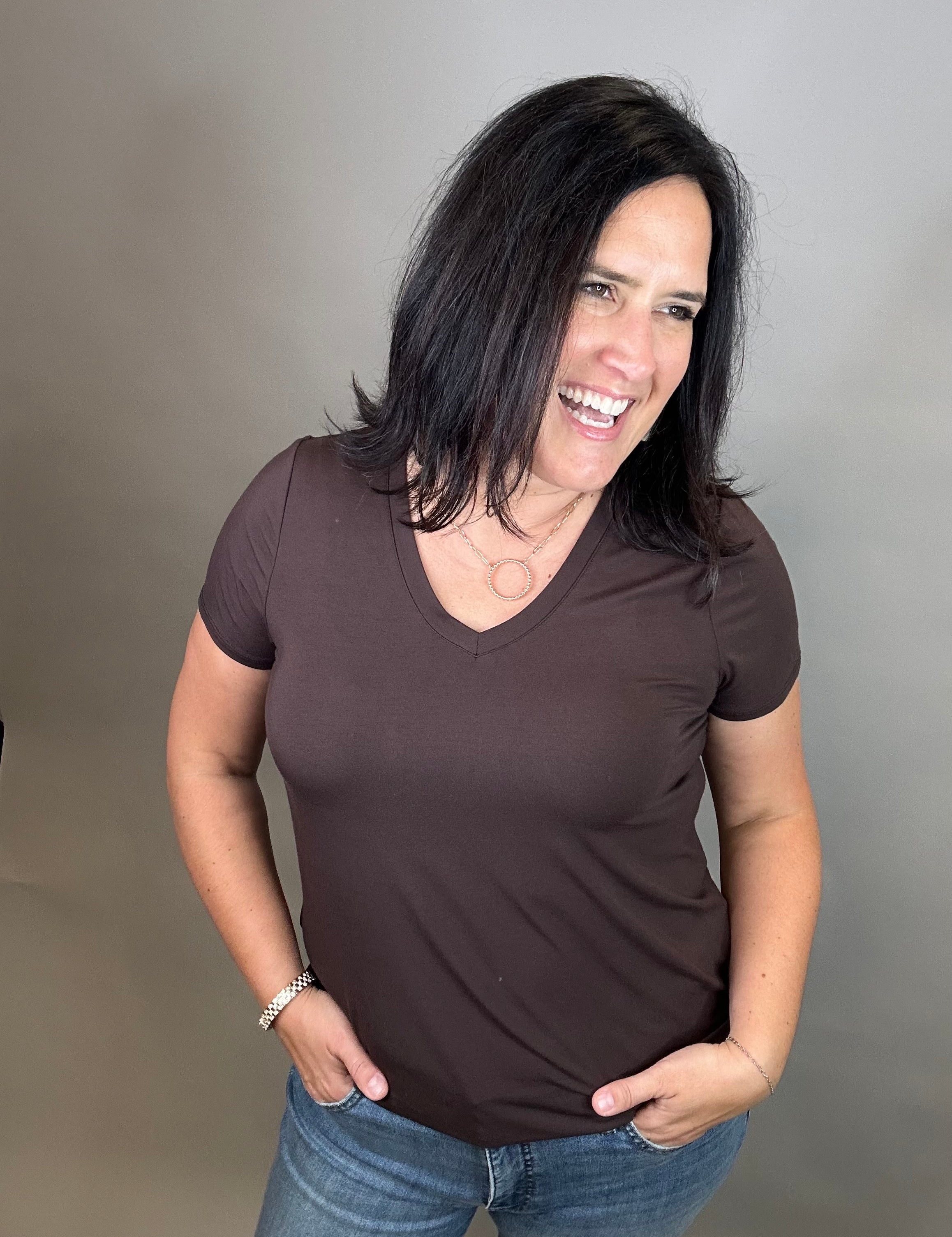 Coffee Bean Tatiana Tee Top - Tee THREAD & SUPPLY