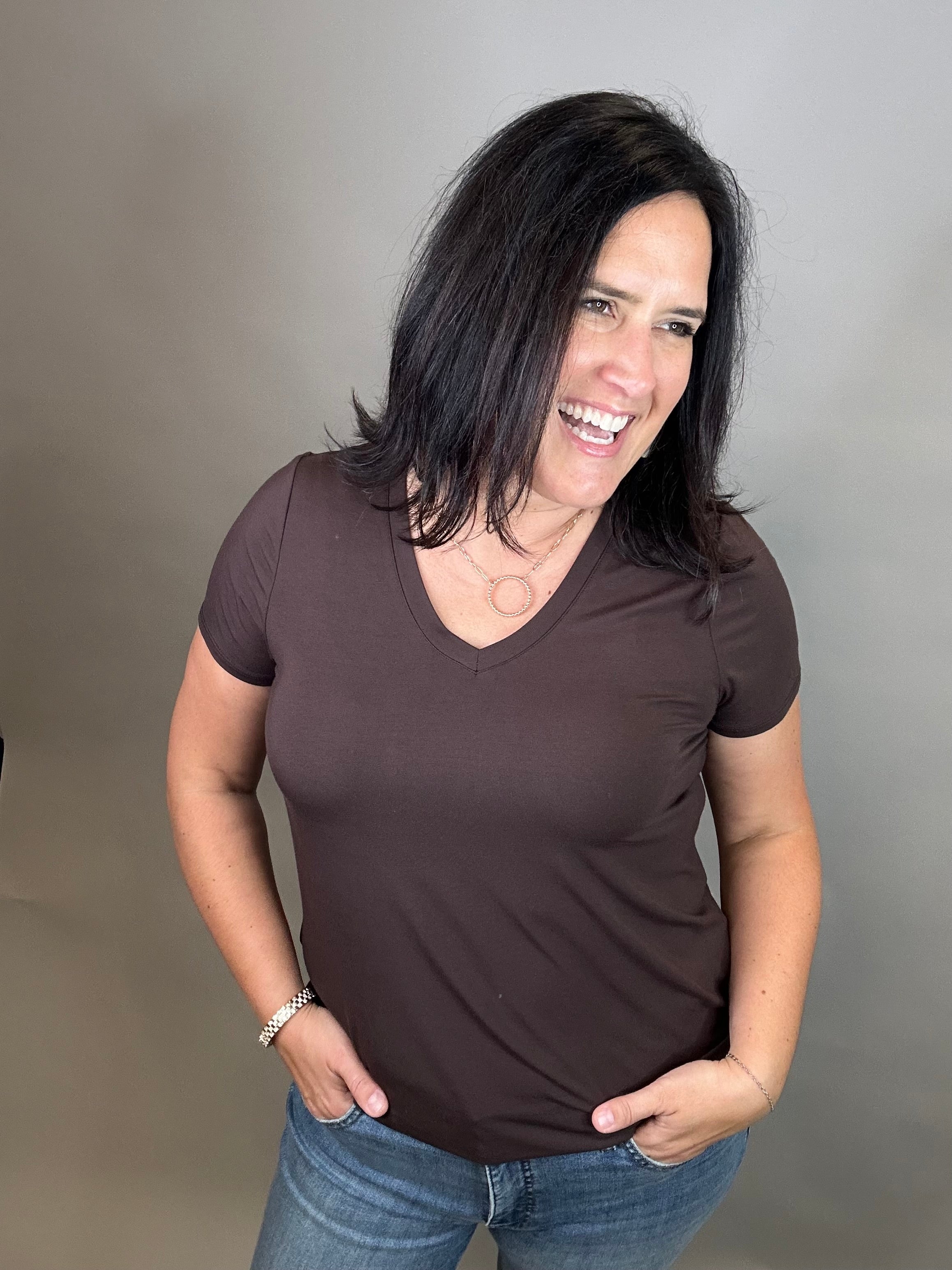Coffee Bean Tatiana Tee Top - Tee THREAD & SUPPLY