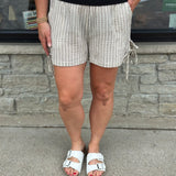Natural Stripe Shorts Bottoms - Shorts DOE & RAE