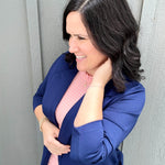 Navy Blazer Jacket Outerwear- Blazers DEAR SCARLETT