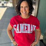 Red Game Day Top Tops- Sweatshirt PANACHE