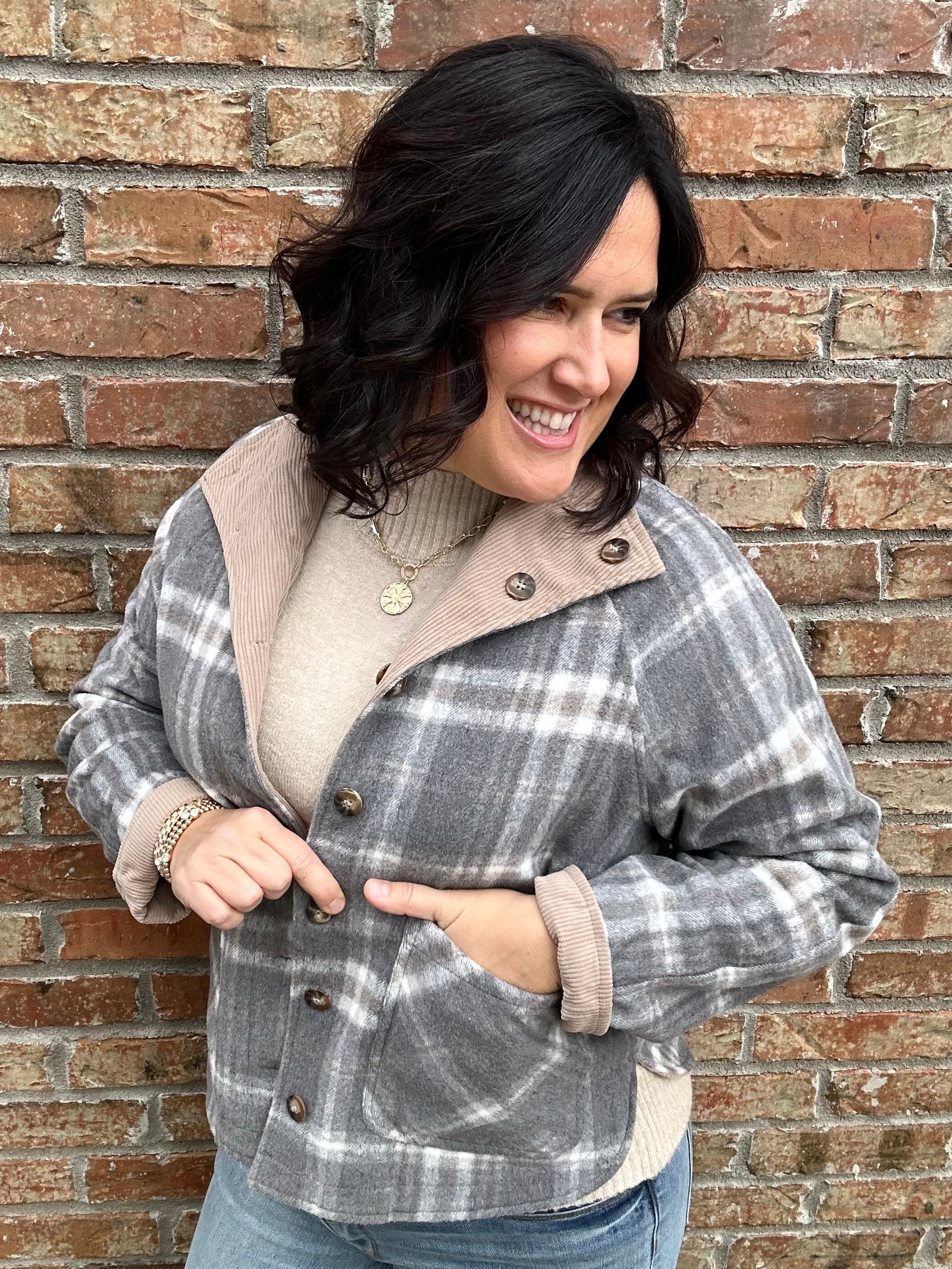 Grey Brown Jacqueline Jacket Outerwear- Jackets THREAD & SUPPLY