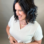 Oat Two Tone Tee Top - Tee DOE & RAE