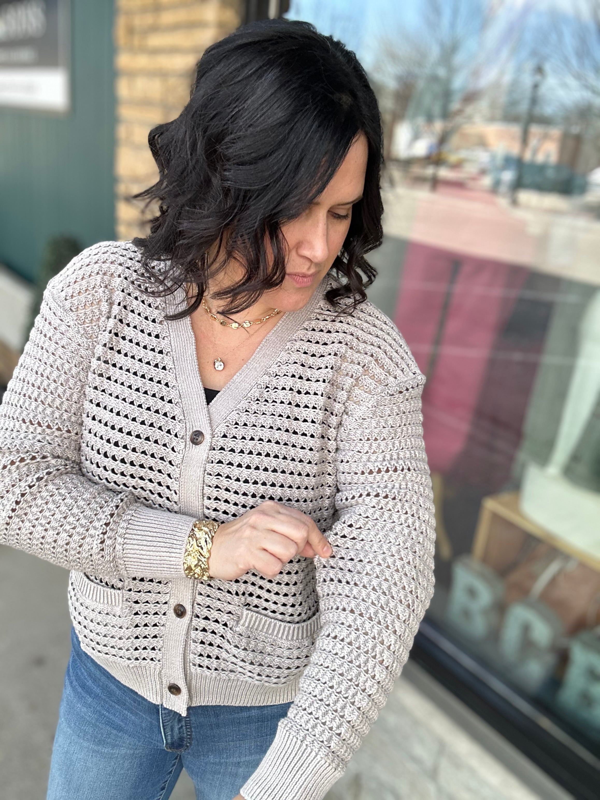 Tan Harriet Cardigan Tops- Cardigans FLAG AND ANTHEM