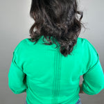 Green Seam Detail Top Top- Sweatshirt JODIFL
