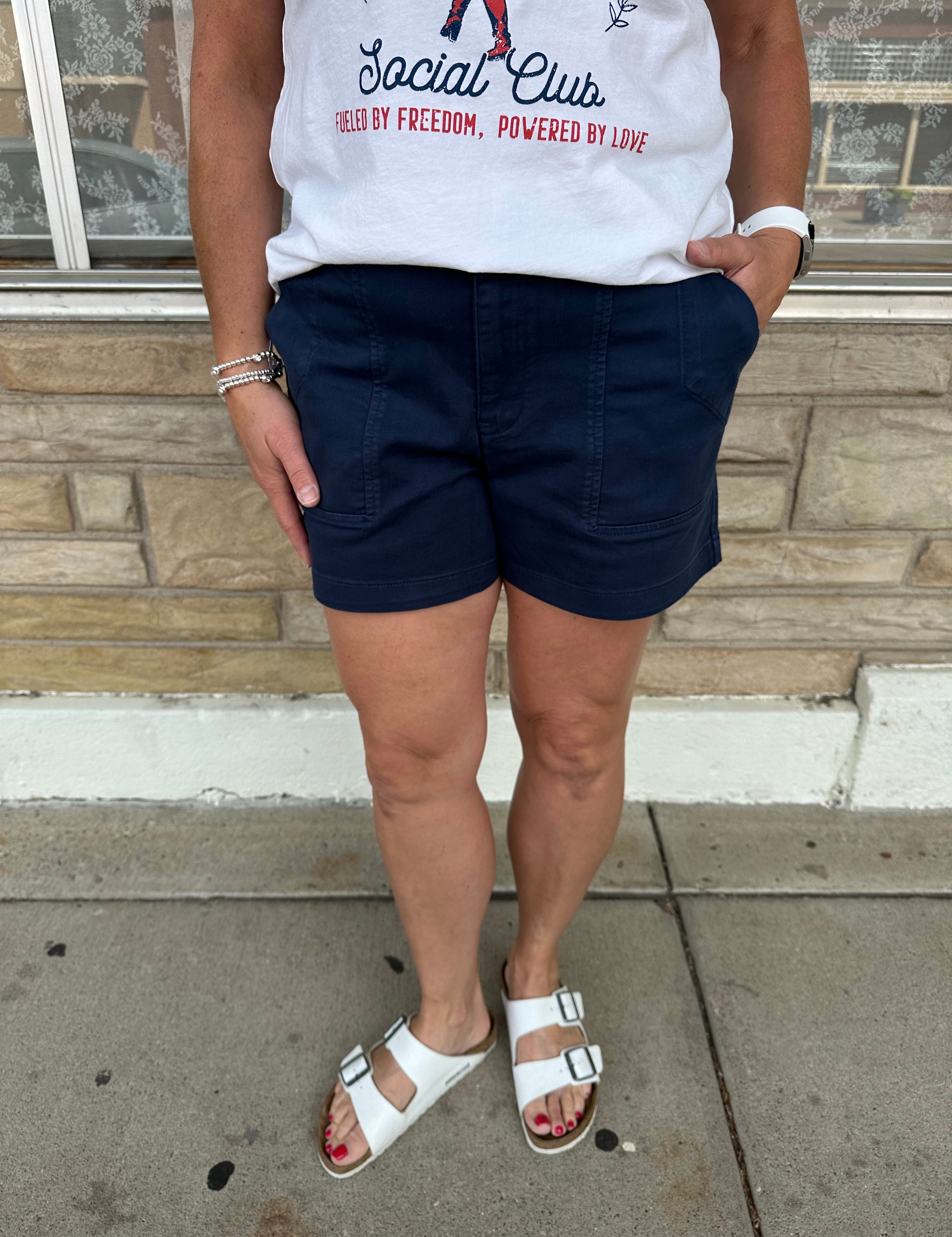 Ashton Navy Shorts Bottoms - Shorts KUT FROM THE KLOTH