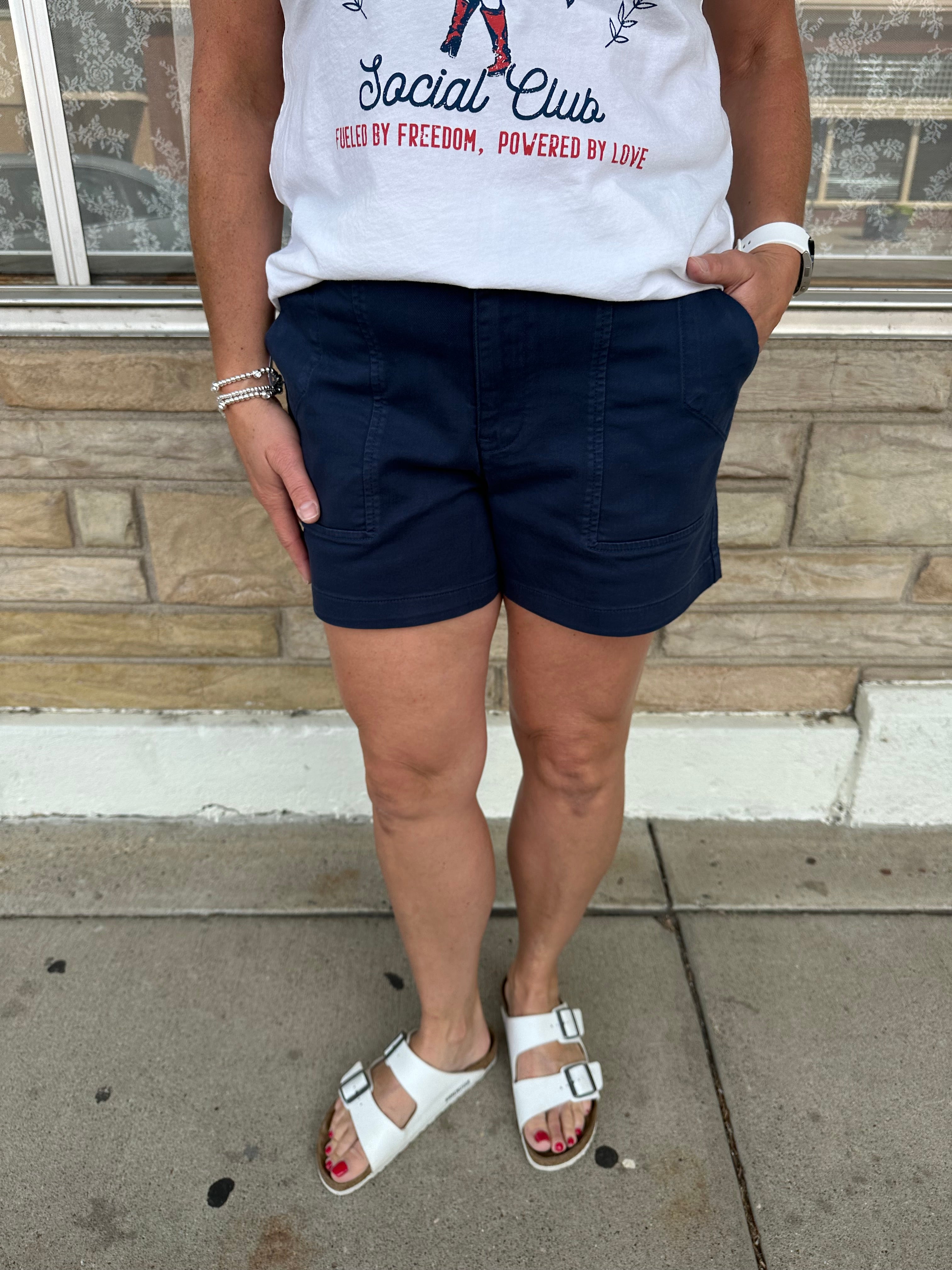 Ashton Navy Shorts Bottoms - Shorts KUT FROM THE KLOTH