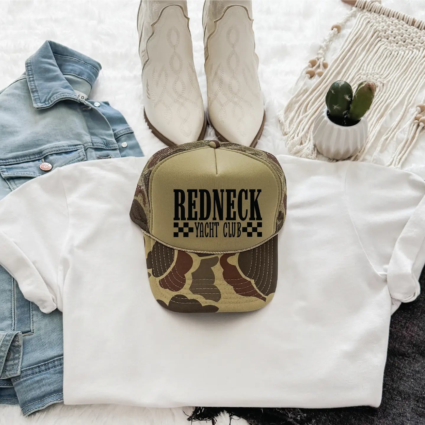 Redneck Yacht Club Trucker Hat Accessories - Hat Southern Attitude Designs Inc.