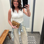 White Denning Henley Tank Tops- Tanks FLAG AND ANTHEM