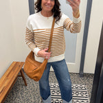 Golden Rod Striped Pocket Sweater Top - Sweater STACCATO