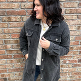 Washed Black Terry Long Jacket