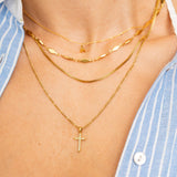 Waterproof Gold Diamond Cross Necklace Brenda Grands Jewelry