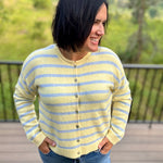 Daisy Sky Striped Cardigan Sweater Tops- Cardigans WISHLIST