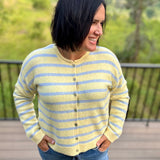 Daisy Sky Striped Cardigan Sweater Tops- Cardigans WISHLIST