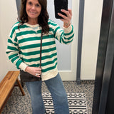 Kelly Green Striped Sweatshirt
