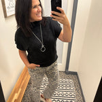 Black Mock Neck Half Sleeve Sweater Top - Sweater STACCATO