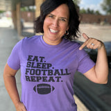 Purple Eat Sleep Football Repeat