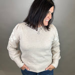 Floral Bubble Sleeve Sweater Top - Sweater HEM & THREAD