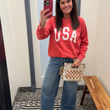 Red USA Hangout Top Top - Sweatshirt THREAD & SUPPLY