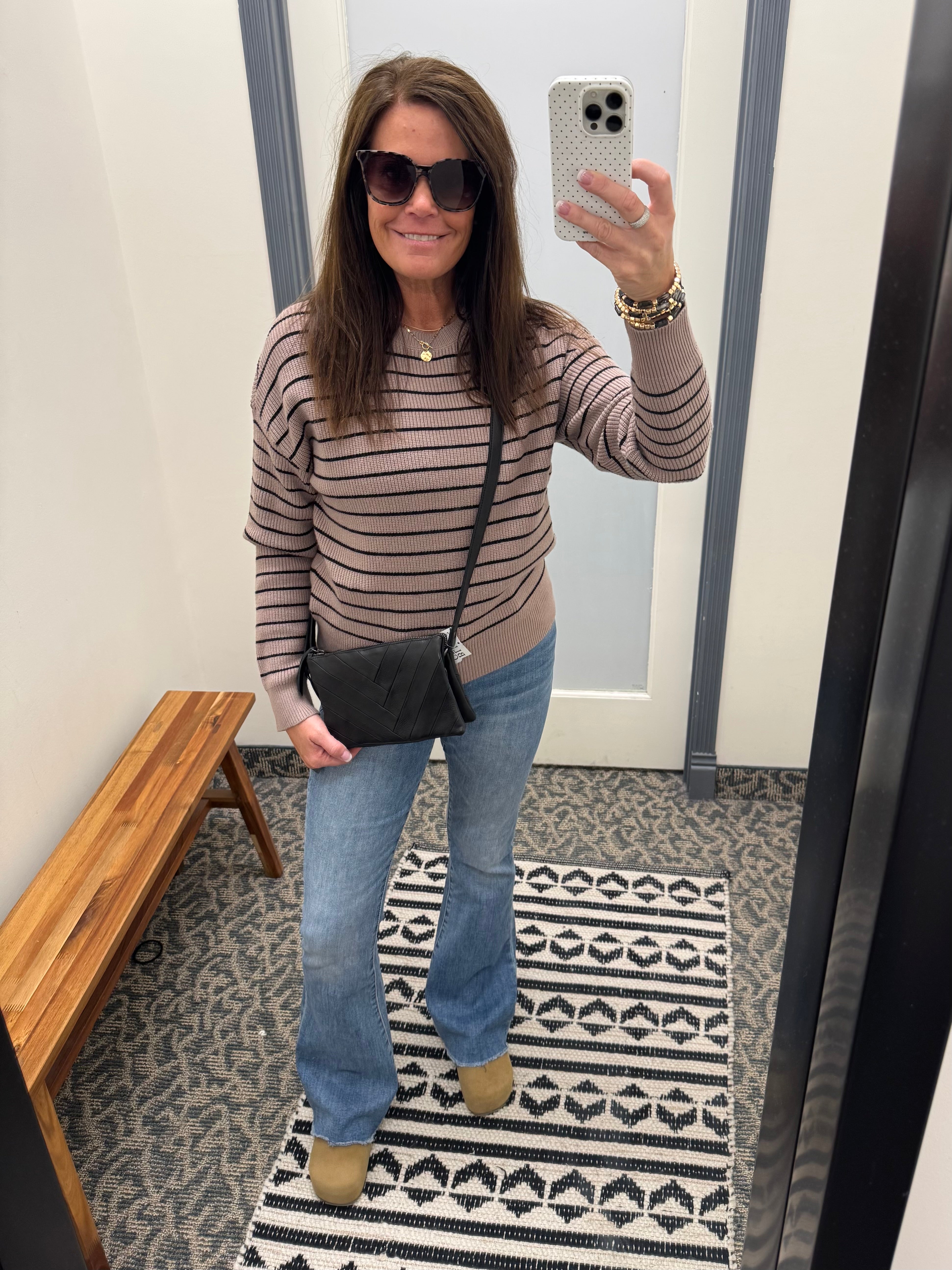 Taupe Black Ely Sweater Top - Sweater THREAD & SUPPLY