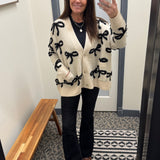 Tan and Black Bow Cardigan