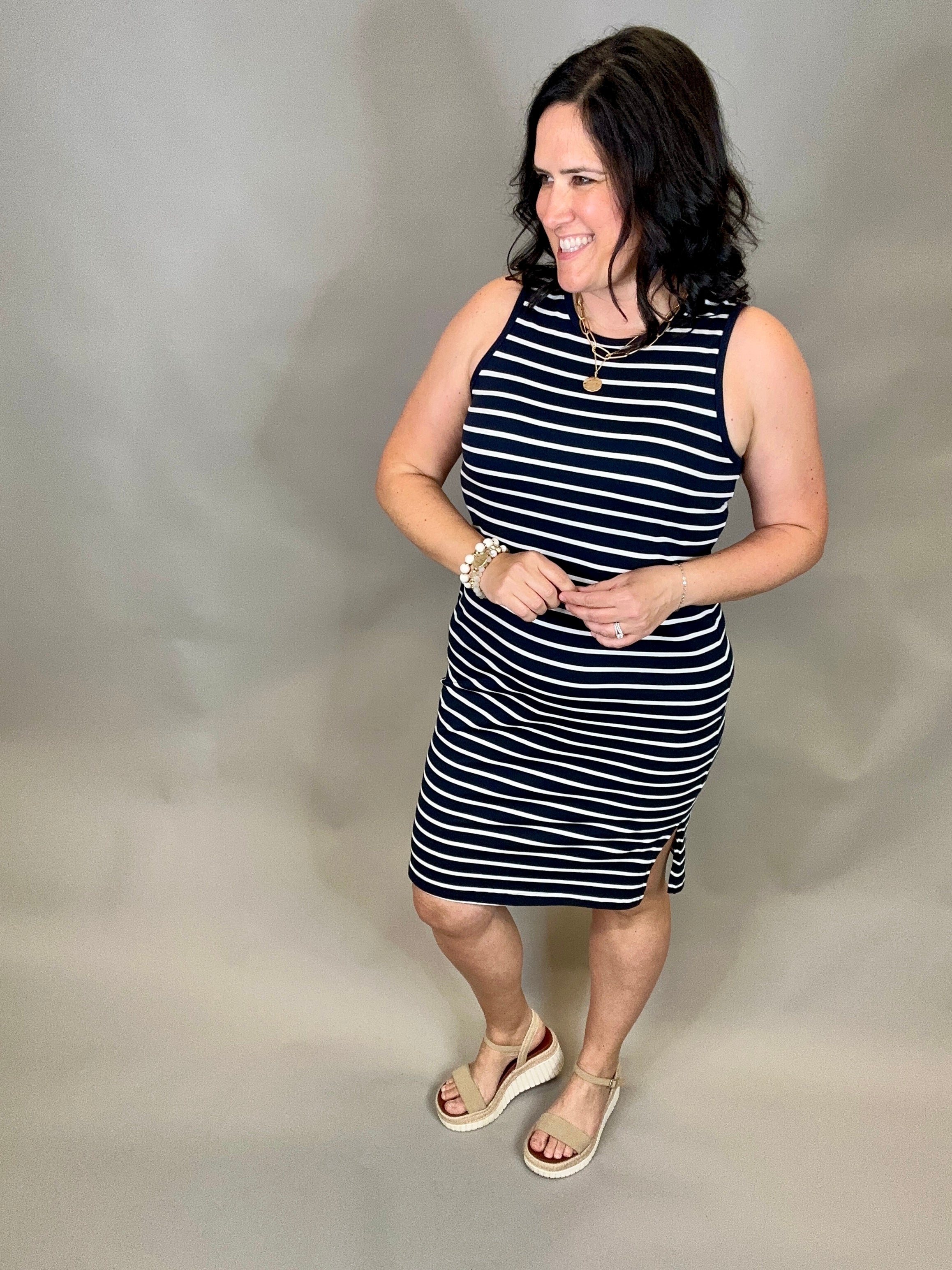 Navy White Kendari Dress Dresses THREAD & SUPPLY