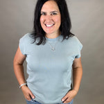 Dusty Blue Bella Tee Top - Tee THREAD & SUPPLY