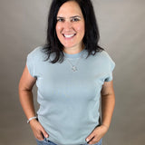 Dusty Blue Bella Tee Top - Tee THREAD & SUPPLY